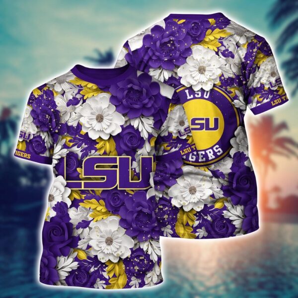 NCAA LSU TIGERS 3D T-Shirt Sleek Urban Bliss For Sports Fans