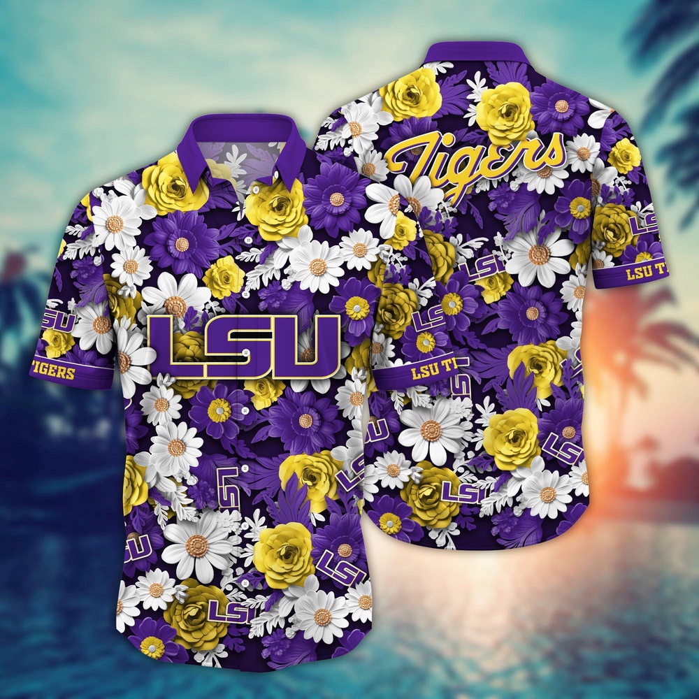NCAA LSU TIGERS Hawaiian Shirt Blossom Burst Bliss For Sports Fans