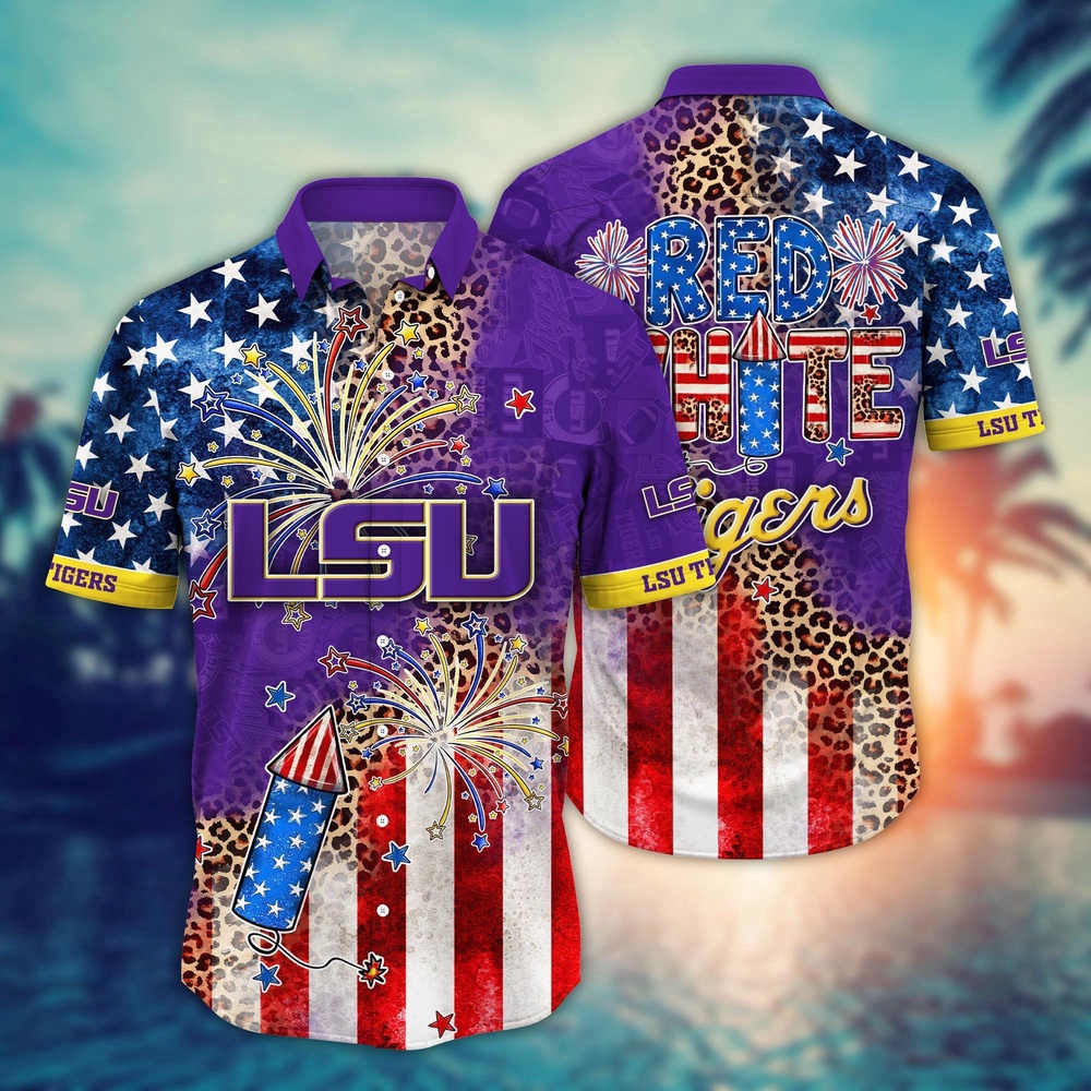 NCAA LSU TIGERS Hawaiian Shirt Floral Fanfare Gift For Fans NCAA LSU TIGERS Hawaiian Shirt Floral Fanfare Gift For Fans