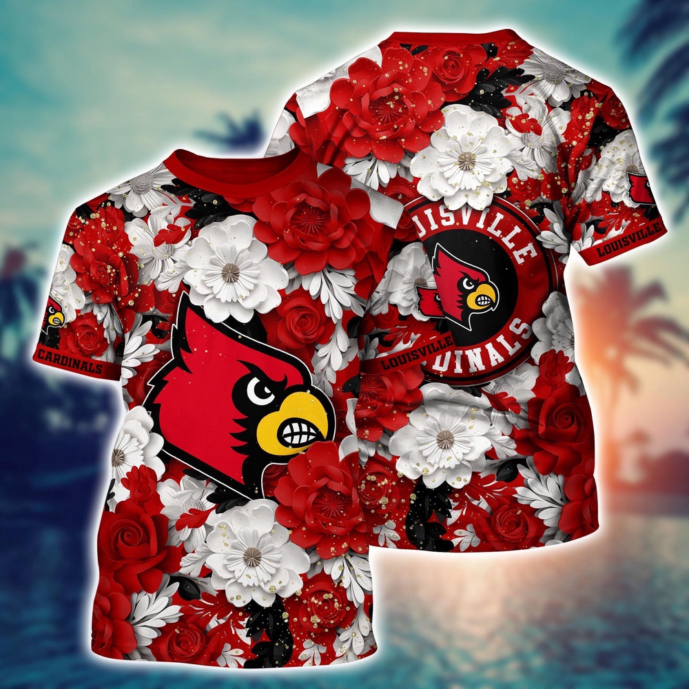 NCAA Louisville Cardinals 3D T-Shirt Casual Elegance Blissful For Sports Fans NCAA Louisville Cardinals 3D T-Shirt Casual Elegance Blissful For Sports Fans