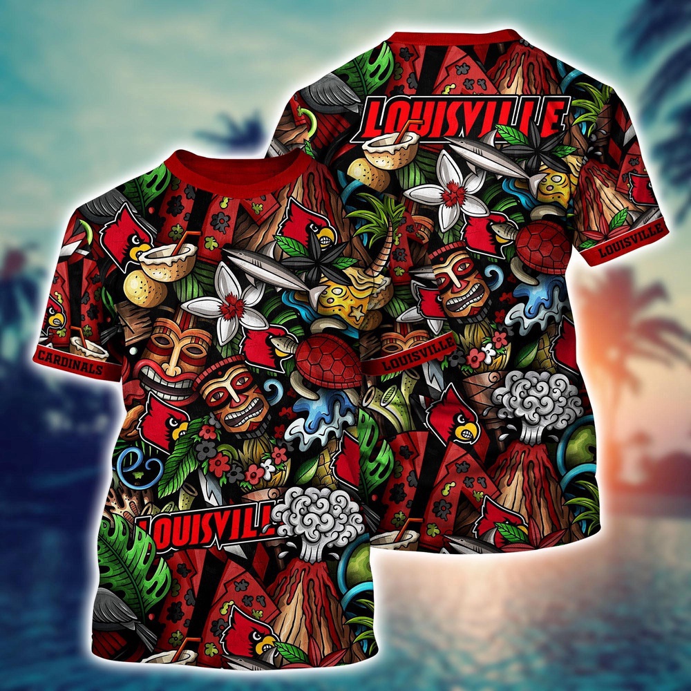 NCAA Louisville Cardinals 3D T-Shirt Fashion Forward Vibes For Fans