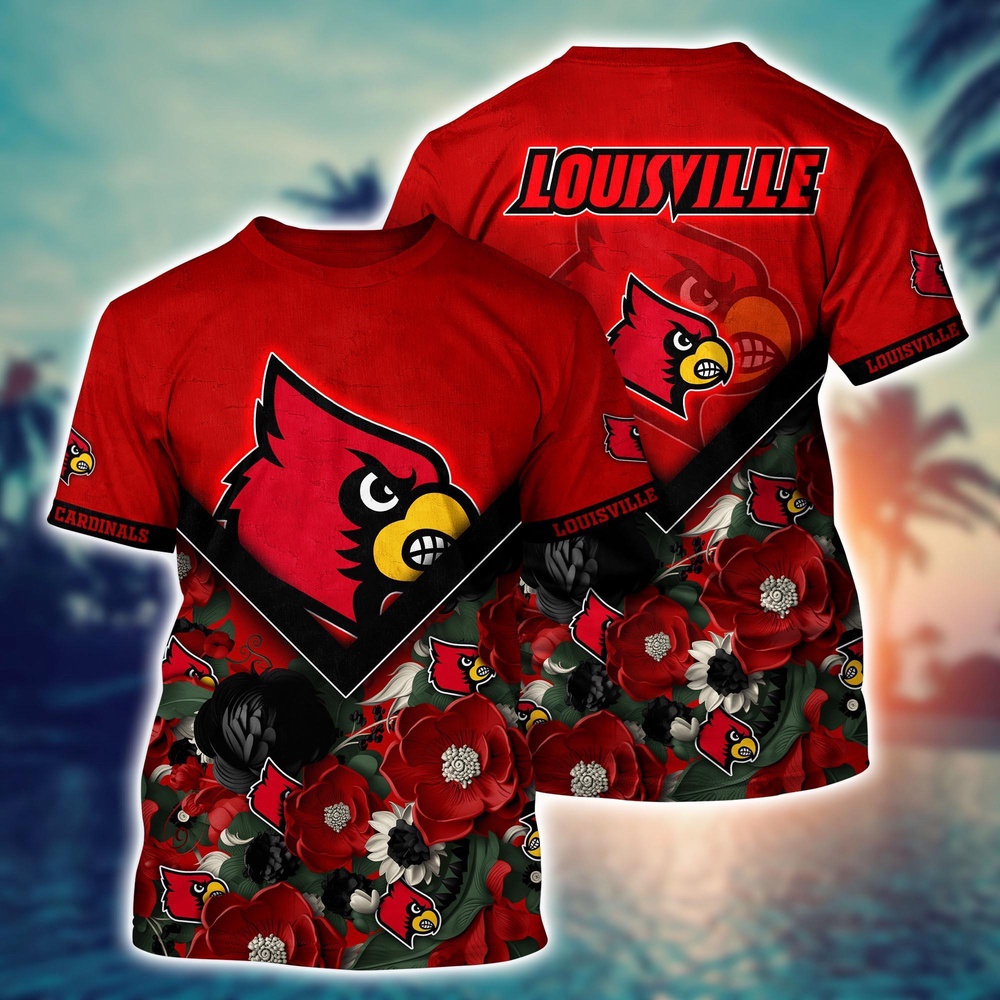 NCAA Louisville Cardinals 3D T-Shirt Signature Elegance Threads For Sports Fans