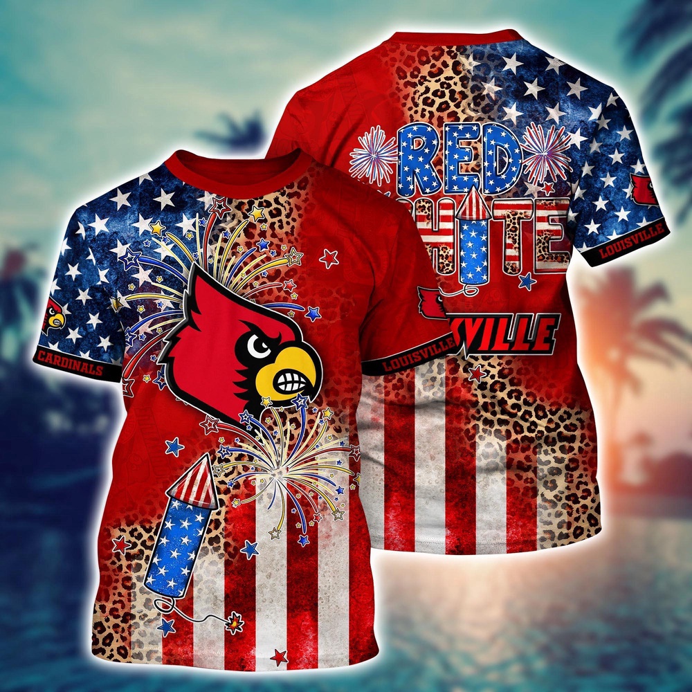 NCAA Louisville Cardinals 3D T-Shirt Sleek Layers Elegance For Fans