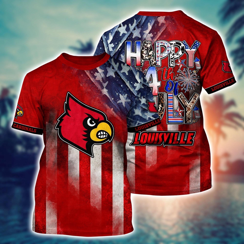 NCAA Louisville Cardinals 3D T-Shirt Sporty Bliss For Fans NCAA Louisville Cardinals 3D T-Shirt Sporty Bliss For Fans