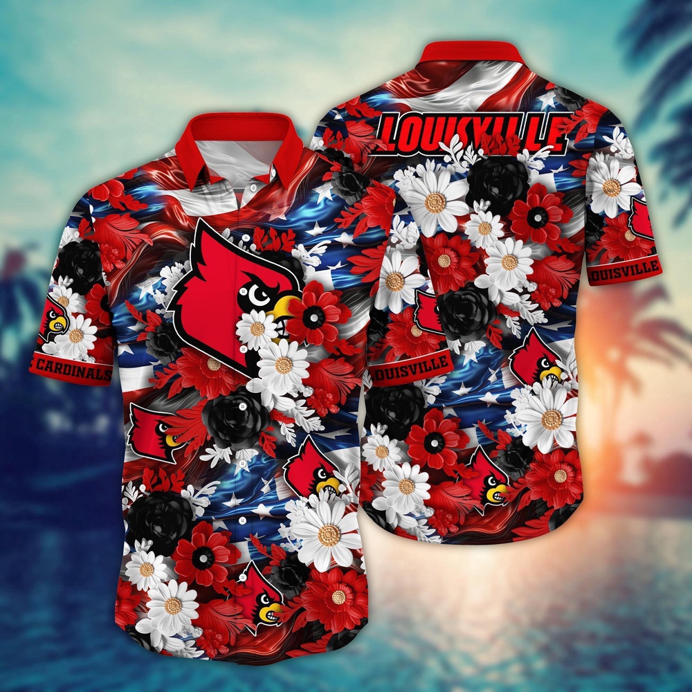 NCAA Louisville Cardinals Hawaiian Shirt Campus Bloom Elegance Gift For Fans NCAA Louisville Cardinals Hawaiian Shirt Campus Bloom Elegance Gift For Fans