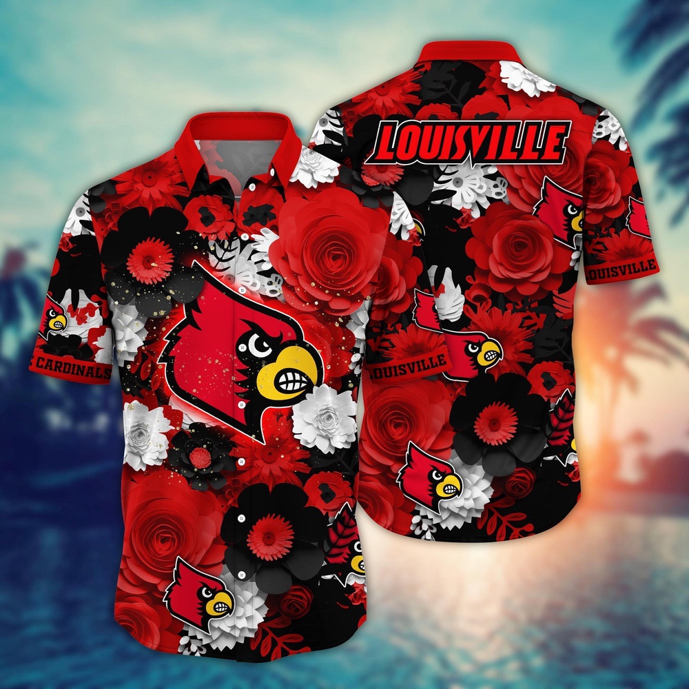NCAA Louisville Cardinals Hawaiian Shirt Tropic Tunes For Fans NCAA Louisville Cardinals Hawaiian Shirt Tropic Tunes For Fans