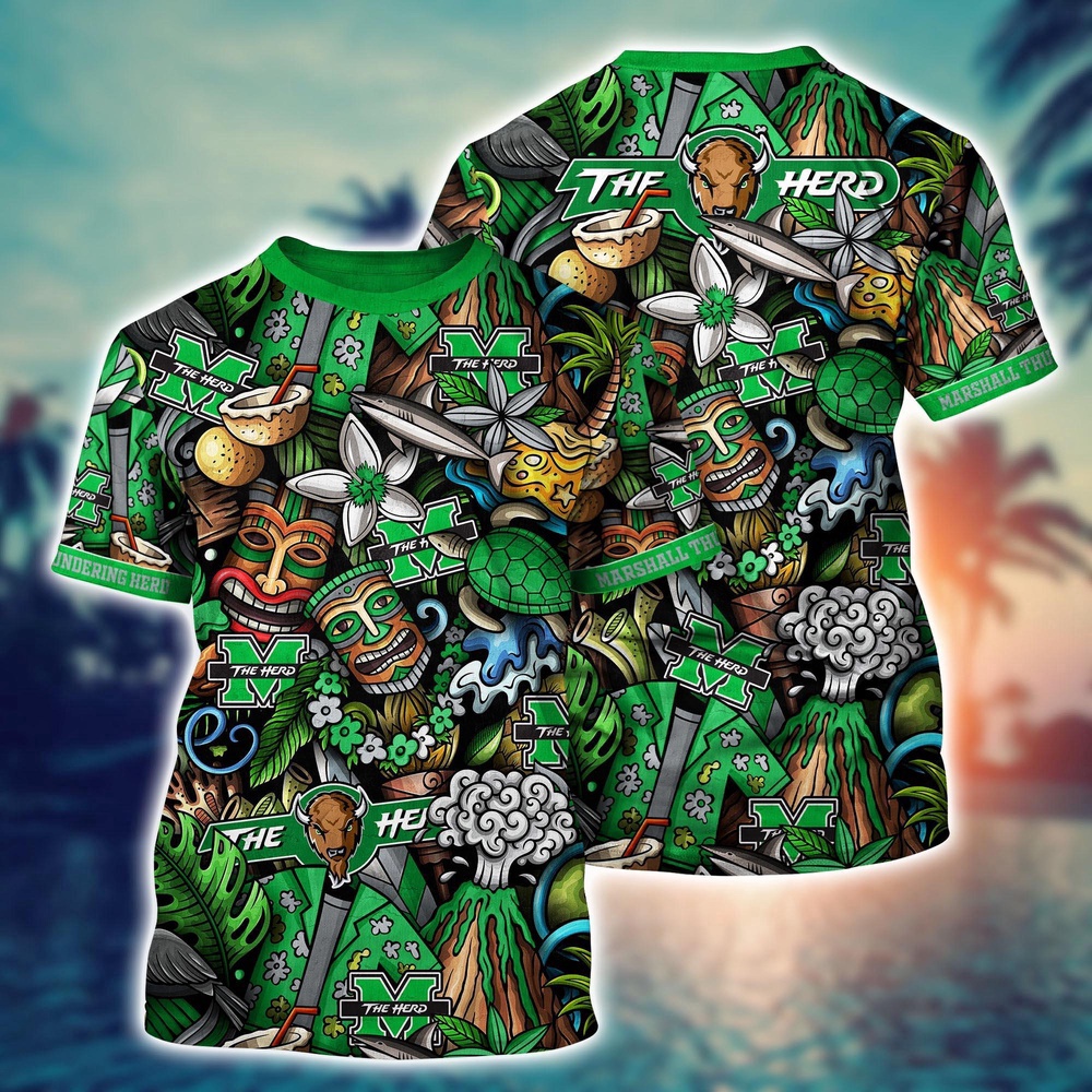 NCAA Marshall Thundering Herd 3D T-Shirt Athletic Aura For Fans