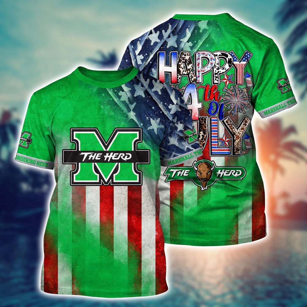 NCAA Marshall Thundering Herd 3D T-Shirt Athletic Trends For Fans