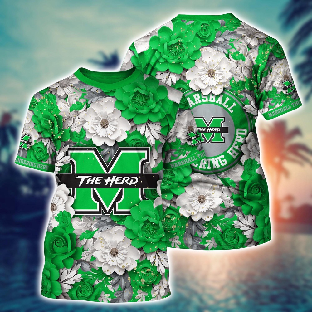 NCAA Marshall Thundering Herd 3D T-Shirt Elegance In Style For Sports Fans