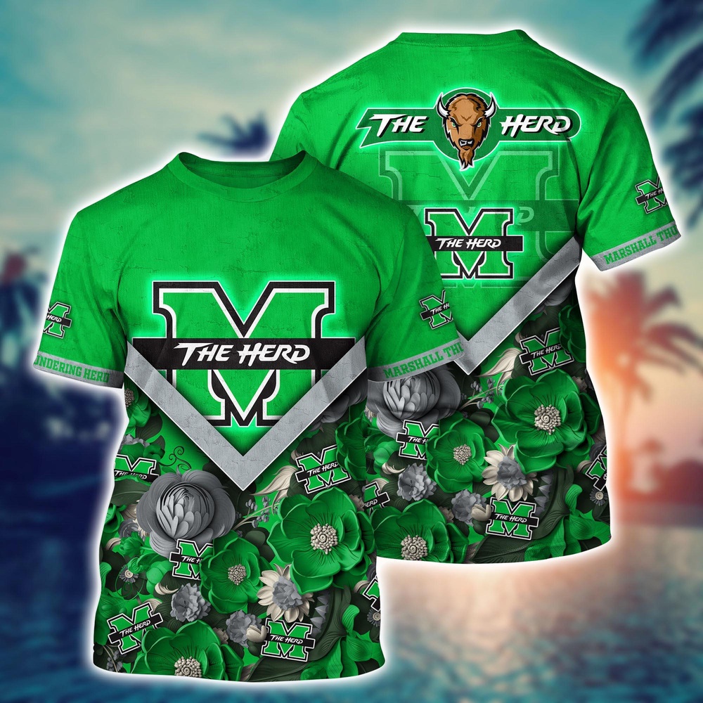 NCAA Marshall Thundering Herd 3D T-Shirt Sporty Elegance Bliss For Sports Fans