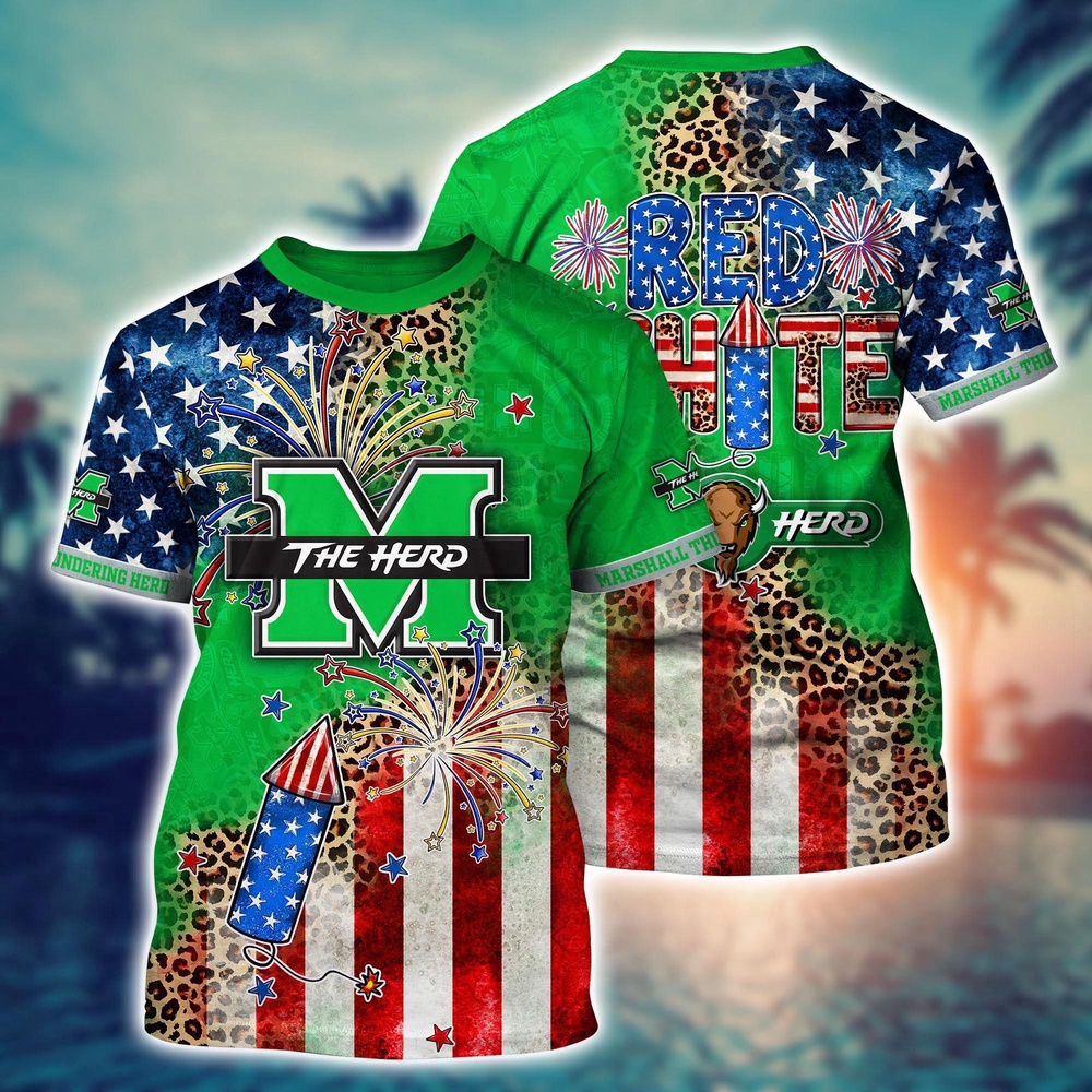 NCAA Marshall Thundering Herd 3D T-Shirt Vogue Bliss For Fans