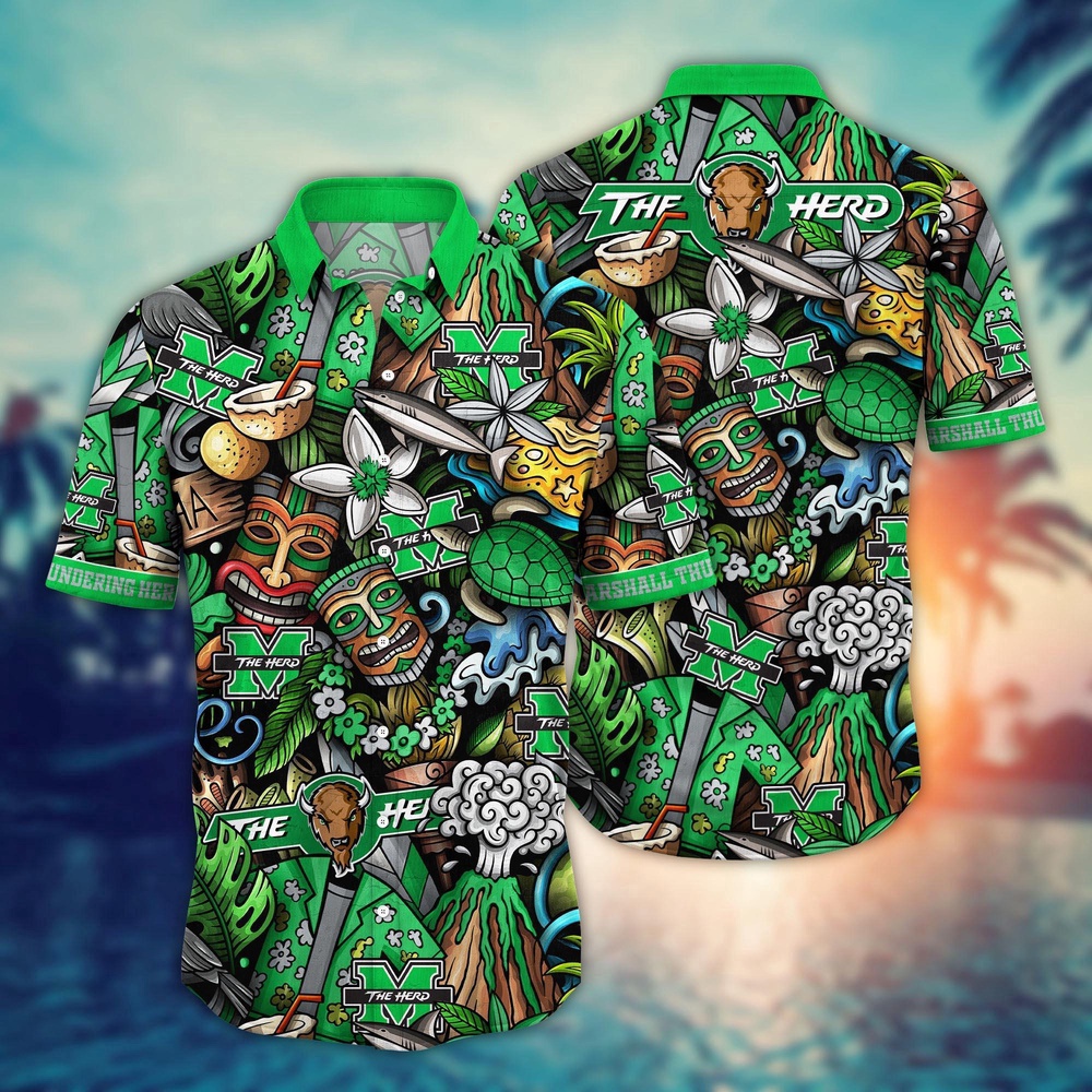 NCAA Marshall Thundering Herd Hawaiian Shirt Sizzling Spirit Gift For Fans