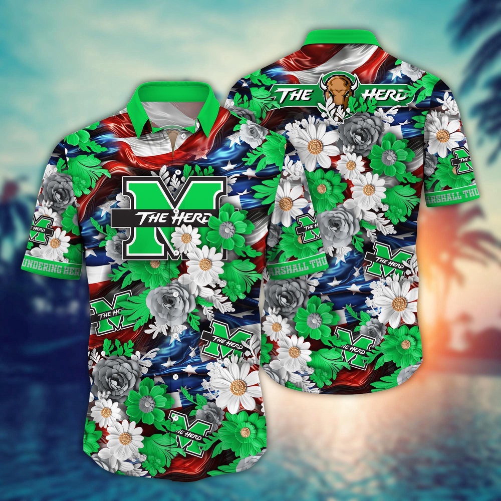 NCAA Marshall Thundering Herd Hawaiian Shirt Victorious Vibes Gift For Fans