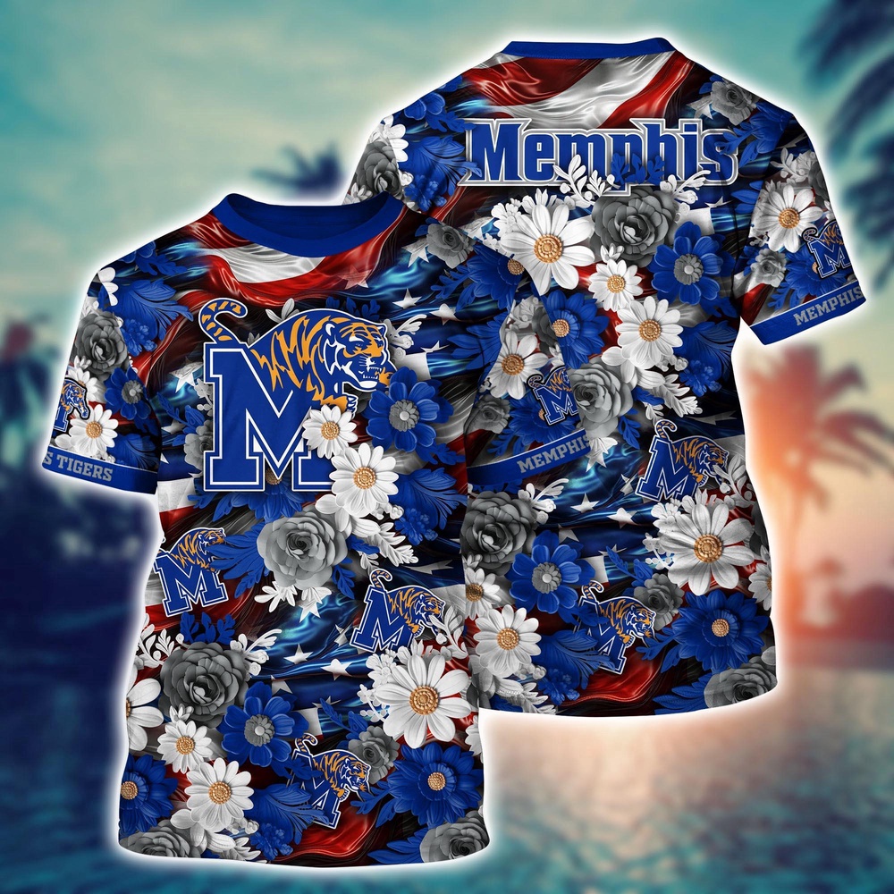 NCAA Memphis Tigers 3D T-Shirt Sporty Elegance For Fans