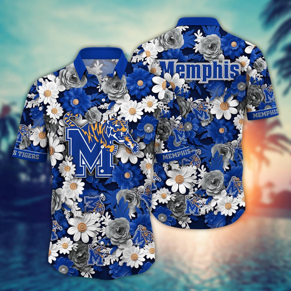 NCAA Memphis Tigers Hawaiian Shirt Blossom Burst Bliss For Sports Fans NCAA Memphis Tigers Hawaiian Shirt Blossom Burst Bliss For Sports Fans