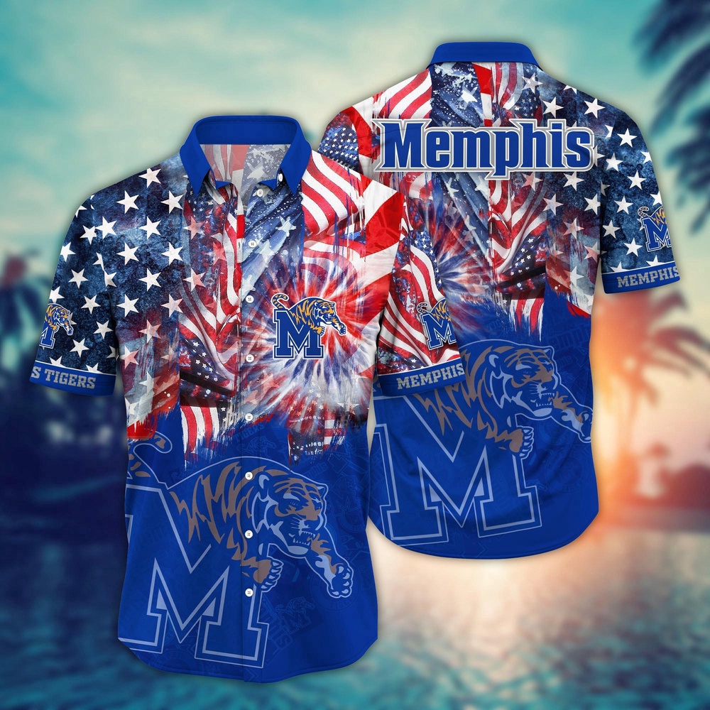 NCAA Memphis Tigers Hawaiian Shirt Sideline Bloom Gift For Fans NCAA Memphis Tigers Hawaiian Shirt Sideline Bloom Gift For Fans