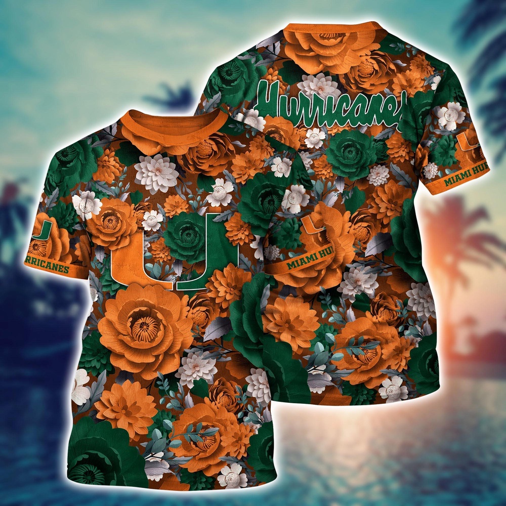 NCAA Miami Hurricanes 3D T-Shirt Chic Vibes in Threads For Sports Fans