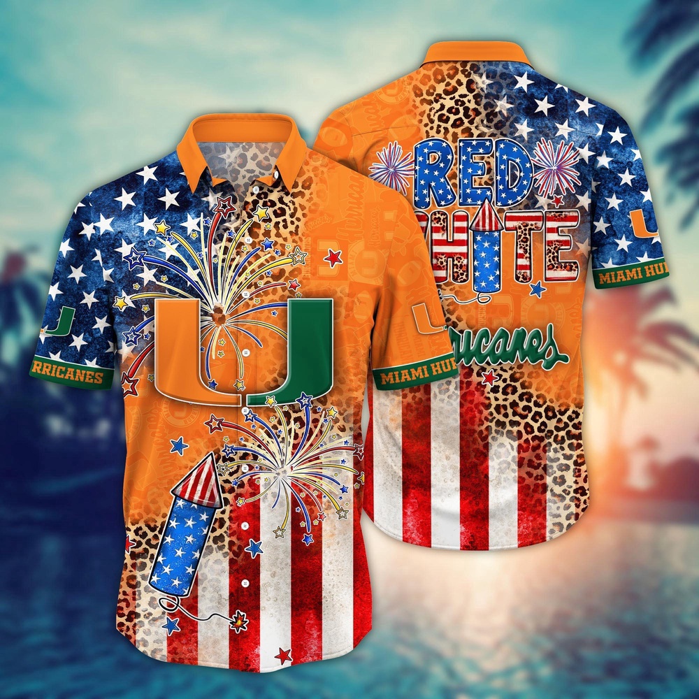 NCAA Miami Hurricanes Hawaiian Shirt Floral Fanfare Gift For Fans NCAA Miami Hurricanes Hawaiian Shirt Floral Fanfare Gift For Fans
