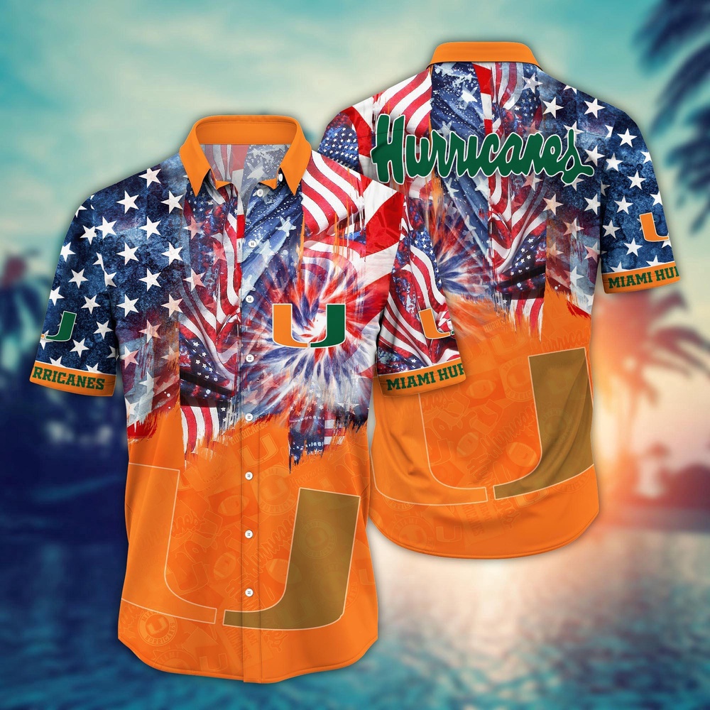 NCAA Miami Hurricanes Hawaiian Shirt Sideline Bloom Gift For Fans NCAA Miami Hurricanes Hawaiian Shirt Sideline Bloom Gift For Fans