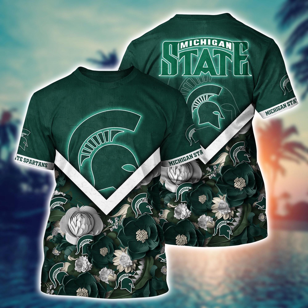 NCAA Michigan State Spartans 3D T-Shirt Champion Comfort Fashion For Sports Fans