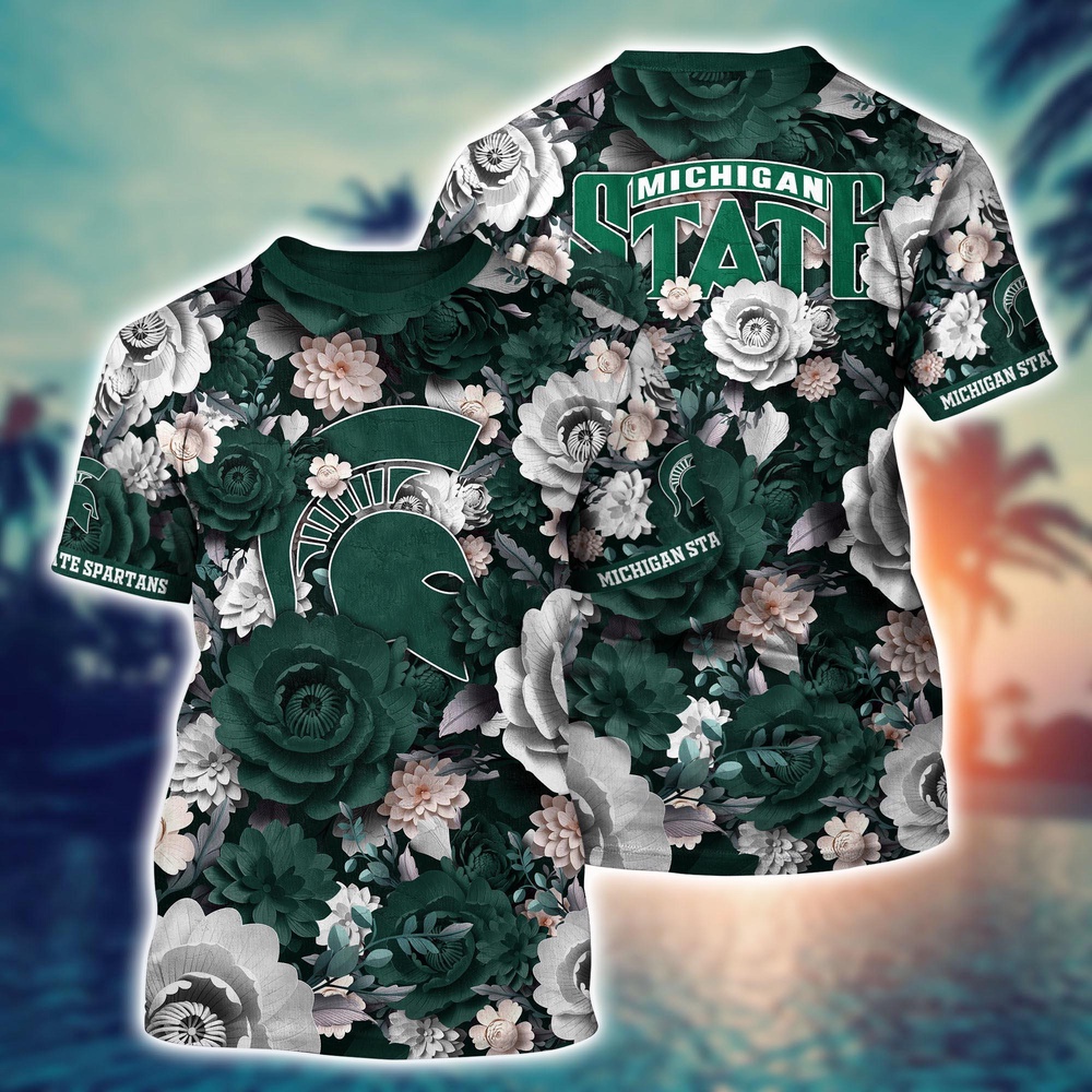 NCAA Michigan State Spartans 3D T-Shirt Chic Vibes in Threads For Sports Fans
