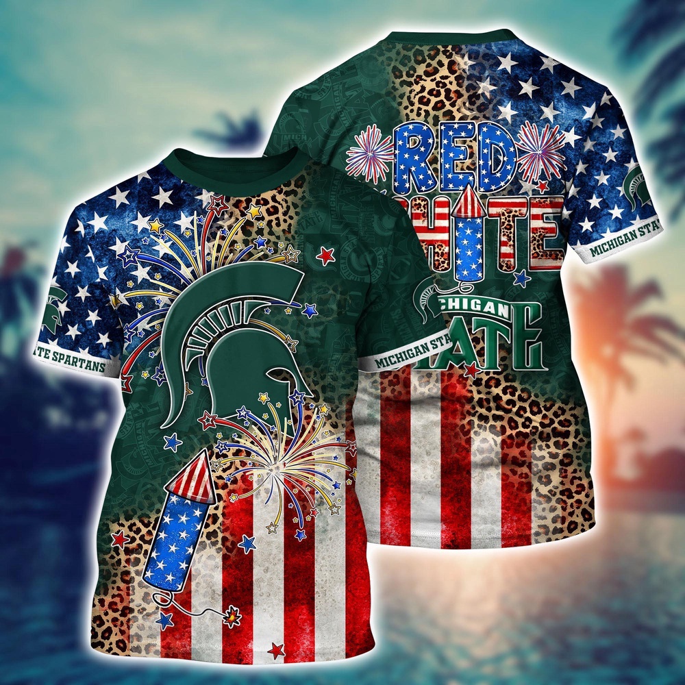NCAA Michigan State Spartans 3D T-Shirt Sleek Campus Style For Fans