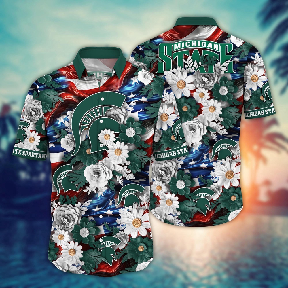 NCAA Michigan State Spartans Hawaiian Shirt Campus Couture Gift For Fans NCAA Michigan State Spartans Hawaiian Shirt Campus Couture Gift For Fans