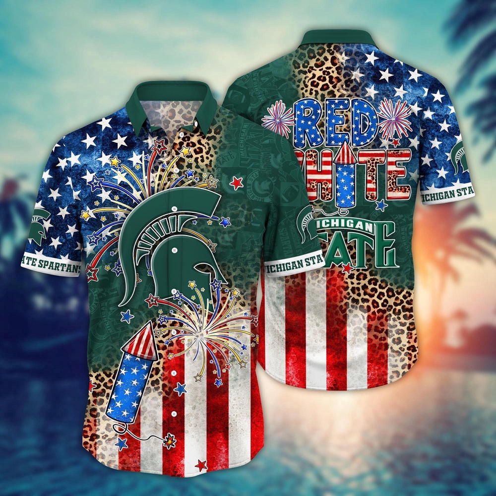 NCAA Michigan State Spartans Hawaiian Shirt Floral Fanfare Gift For Fans