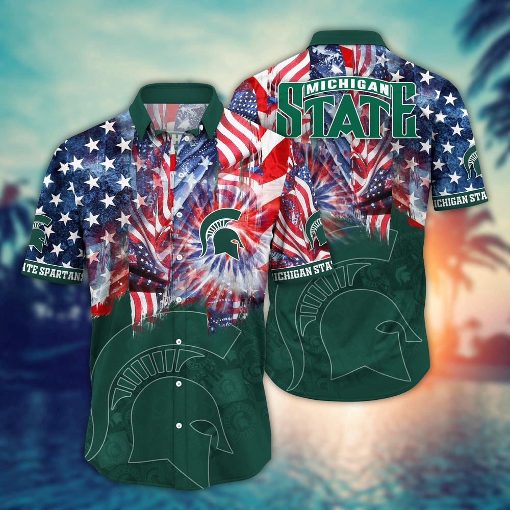 NCAA Michigan State Spartans Hawaiian Shirt Sideline Bloom Gift For Fans NCAA Michigan State Spartans Hawaiian Shirt Sideline Bloom Gift For Fans