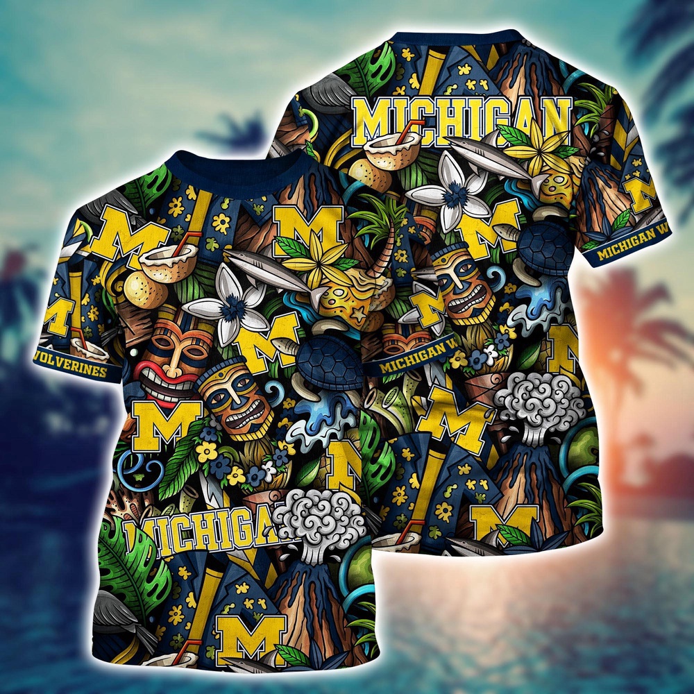 NCAA Michigan Wolverines 3D T-Shirt Fashion Forward Vibes For Fans NCAA Michigan Wolverines 3D T-Shirt Fashion Forward Vibes For Fans