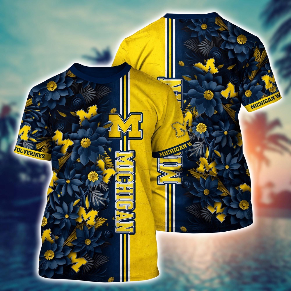 NCAA Michigan Wolverines 3D T-Shirt Fashion Fusion Bliss For Sports Fans