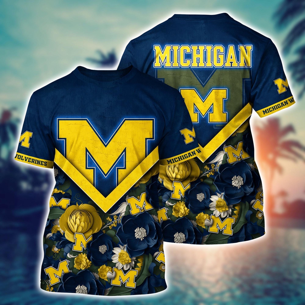 NCAA Michigan Wolverines 3D T-Shirt Signature Elegance Threads For Sports Fans NCAA Michigan Wolverines 3D T-Shirt Signature Elegance Threads For Sports Fans