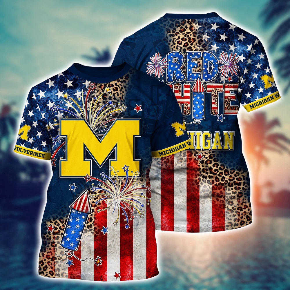 NCAA Michigan Wolverines 3D T-Shirt Sleek Layers Elegance For Fans NCAA Michigan Wolverines 3D T-Shirt Sleek Layers Elegance For Fans