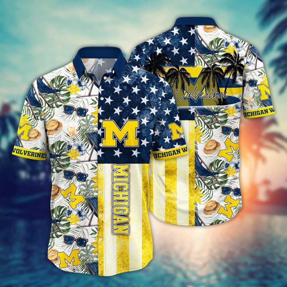 NCAA Michigan Wolverines Hawaiian Shirt Glory Garden Gift For Fans NCAA Michigan Wolverines Hawaiian Shirt Glory Garden Gift For Fans