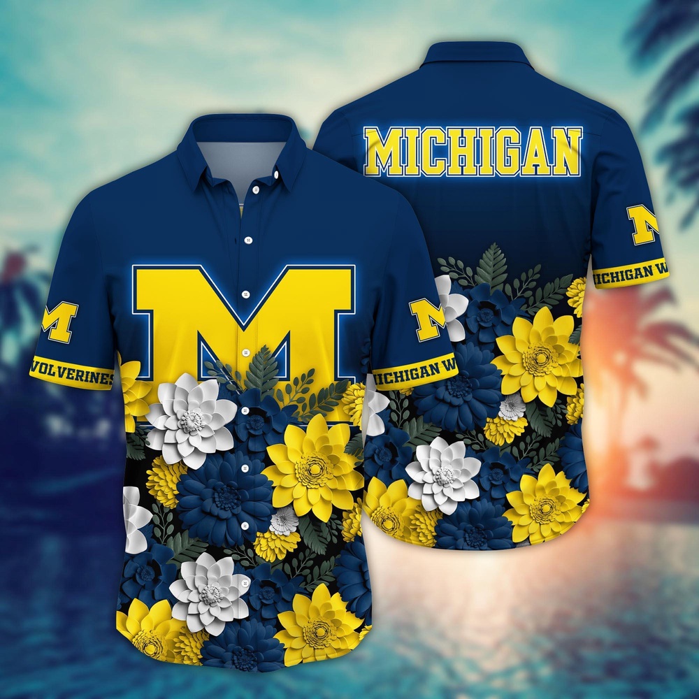 NCAA Michigan Wolverines Hawaiian Shirt Spectacle Swing For Fans NCAA Michigan Wolverines Hawaiian Shirt Spectacle Swing For Fans
