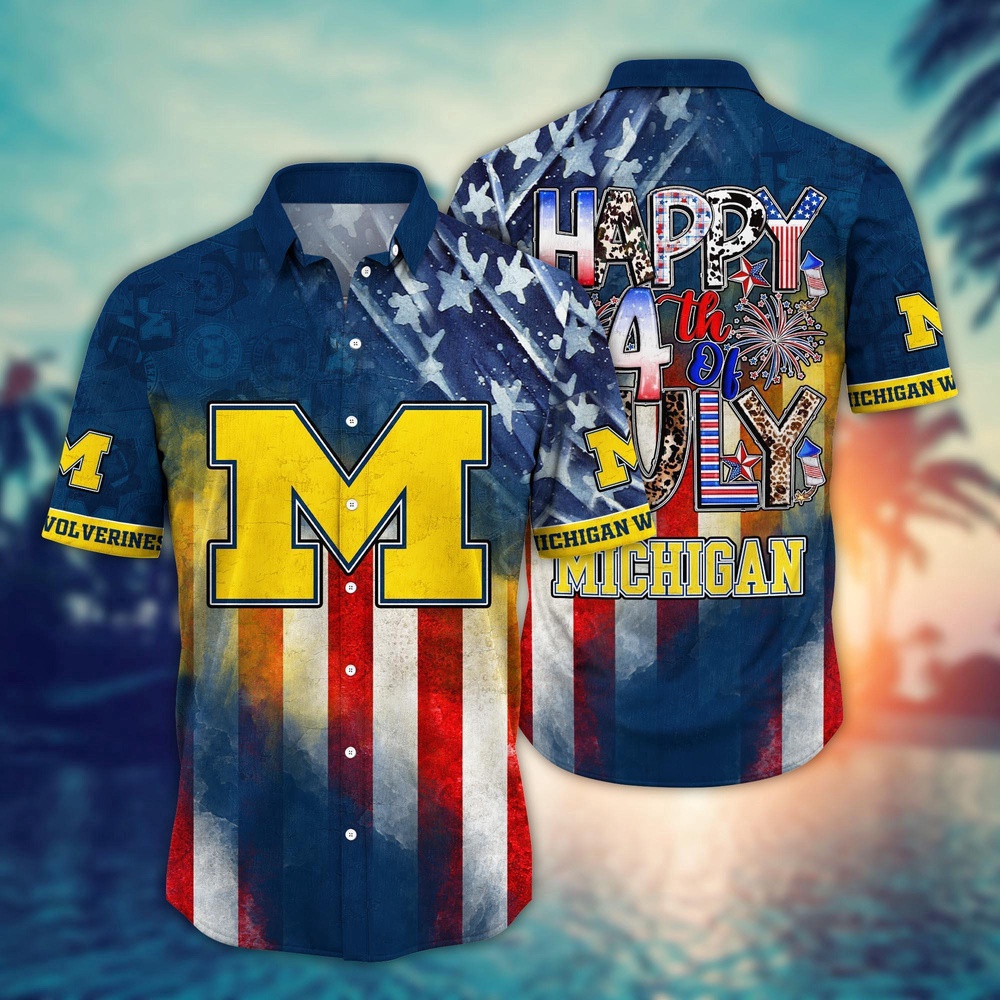 NCAA Michigan Wolverines Hawaiian Shirt Spectator Symphony Gift For Fans NCAA Michigan Wolverines Hawaiian Shirt Spectator Symphony Gift For Fans