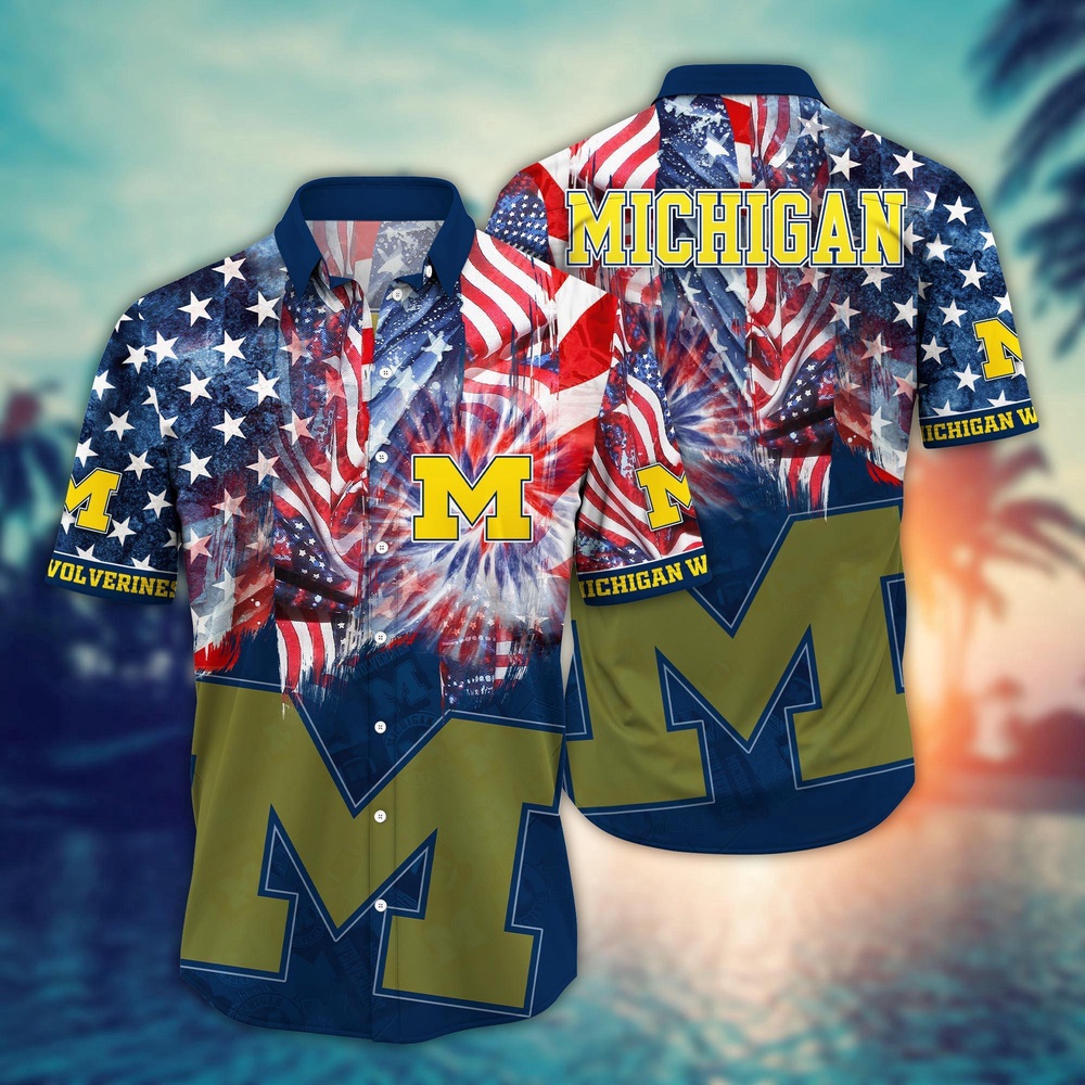 NCAA Michigan Wolverines Hawaiian Shirt Winning Waves Gift For Fans NCAA Michigan Wolverines Hawaiian Shirt Winning Waves Gift For Fans