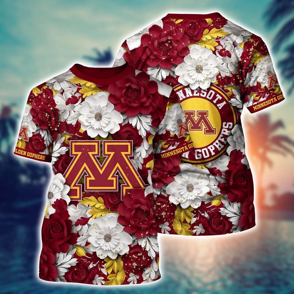 NCAA Minnesota Golden Gophers 3D T-Shirt Elegance In Style For Sports Fans