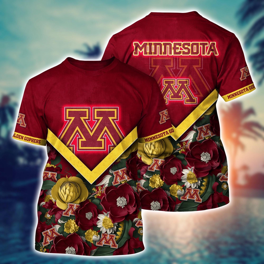 NCAA Minnesota Golden Gophers 3D T-Shirt Sporty Elegance Bliss For Sports Fans NCAA Minnesota Golden Gophers 3D T-Shirt Sporty Elegance Bliss For Sports Fans