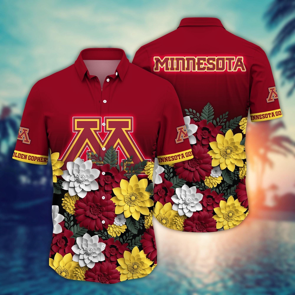 NCAA Minnesota Golden Gophers Hawaiian Shirt Blossom Bliss Cascade For Fans NCAA Minnesota Golden Gophers Hawaiian Shirt Blossom Bliss Cascade For Fans