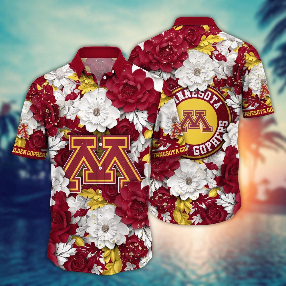 NCAA Minnesota Golden Gophers Hawaiian Shirt Floral Finesse Aloha Extravaganza For Fans NCAA Minnesota Golden Gophers Hawaiian Shirt Floral Finesse Aloha Extravaganza For Fans