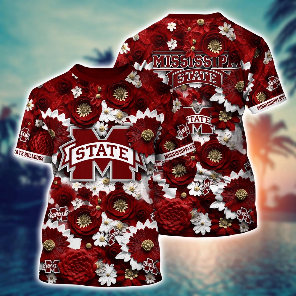 NCAA Mississippi State Bulldogs 3D T-Shirt Athletic Aura Trends For Sports Fans