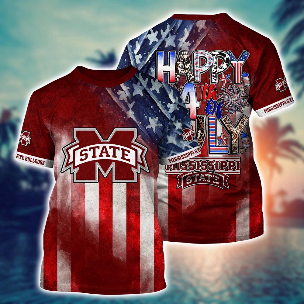 NCAA Mississippi State Bulldogs 3D T-Shirt Champion Comfort For Fans NCAA Mississippi State Bulldogs 3D T-Shirt Champion Comfort For Fans