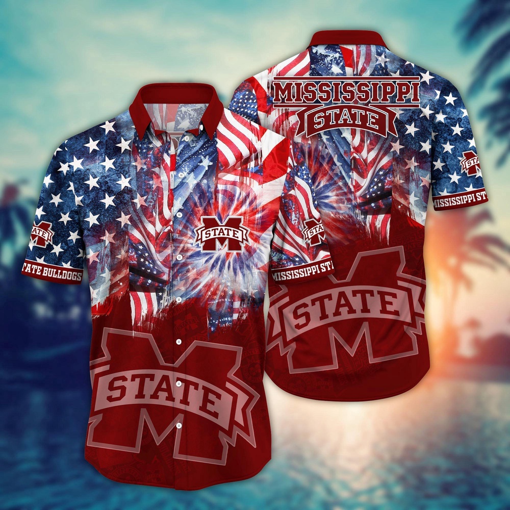 NCAA Mississippi State Bulldogs Hawaiian Shirt Sideline Bloom Gift For Fans NCAA Mississippi State Bulldogs Hawaiian Shirt Sideline Bloom Gift For Fans