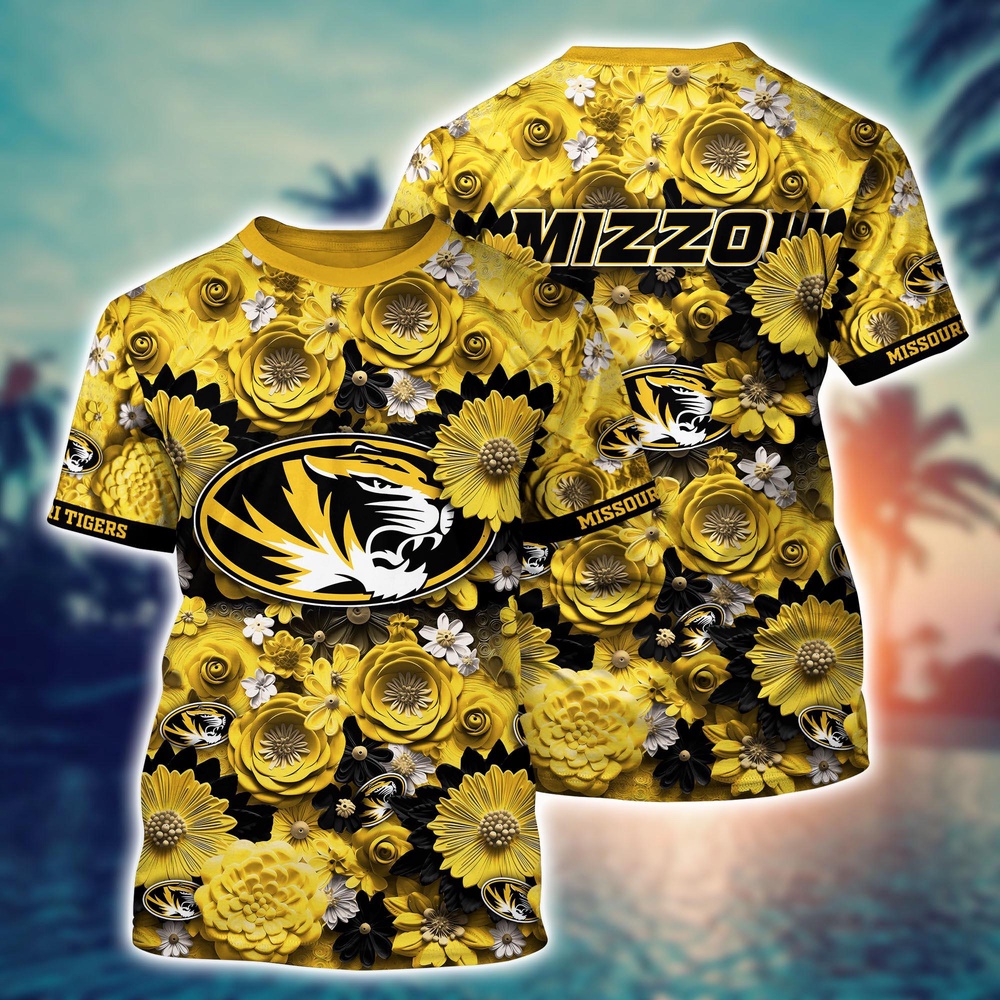 NCAA Missouri Tigers 3D T-Shirt Elegance in Motion For Sports Fans