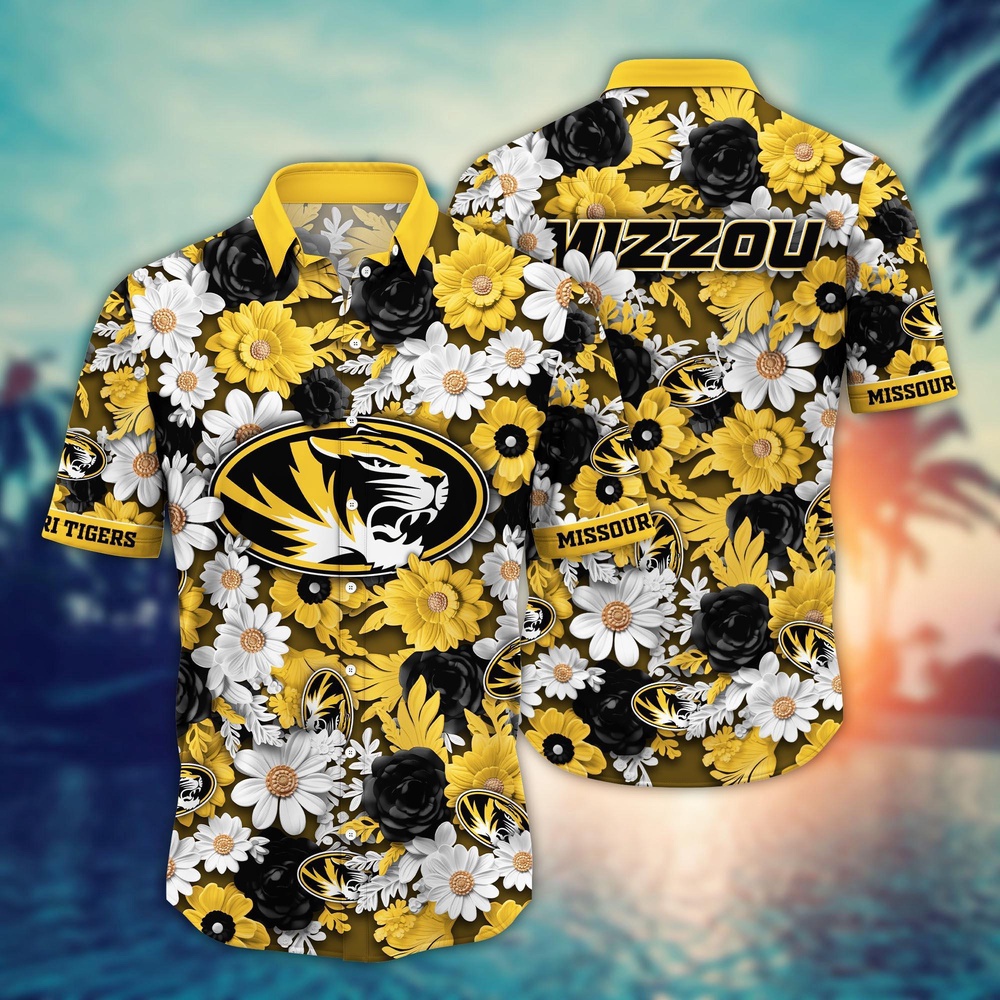NCAA Missouri Tigers Hawaiian Shirt Breeze Through Bloom For Sports Fans NCAA Missouri Tigers Hawaiian Shirt Breeze Through Bloom For Sports Fans