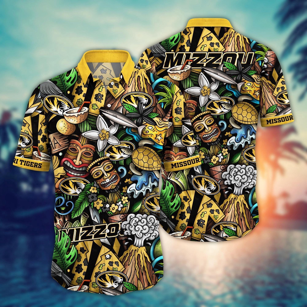 NCAA Missouri Tigers Hawaiian Shirt Campus Blossom Bliss Gift For Fans NCAA Missouri Tigers Hawaiian Shirt Campus Blossom Bliss Gift For Fans