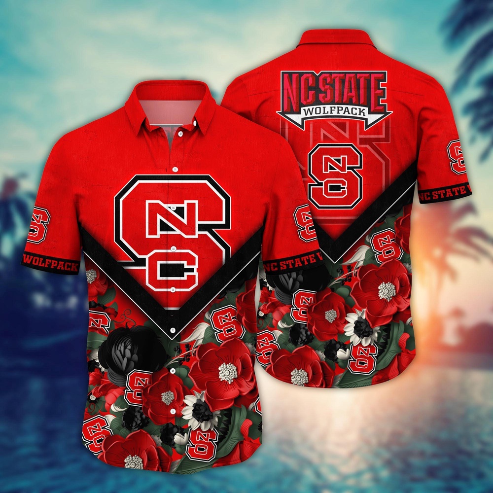 NCAA NC State Wolfpack Hawaiian Shirt Floral Fusion Aloha Bliss For Fans NCAA NC State Wolfpack Hawaiian Shirt Floral Fusion Aloha Bliss For Fans