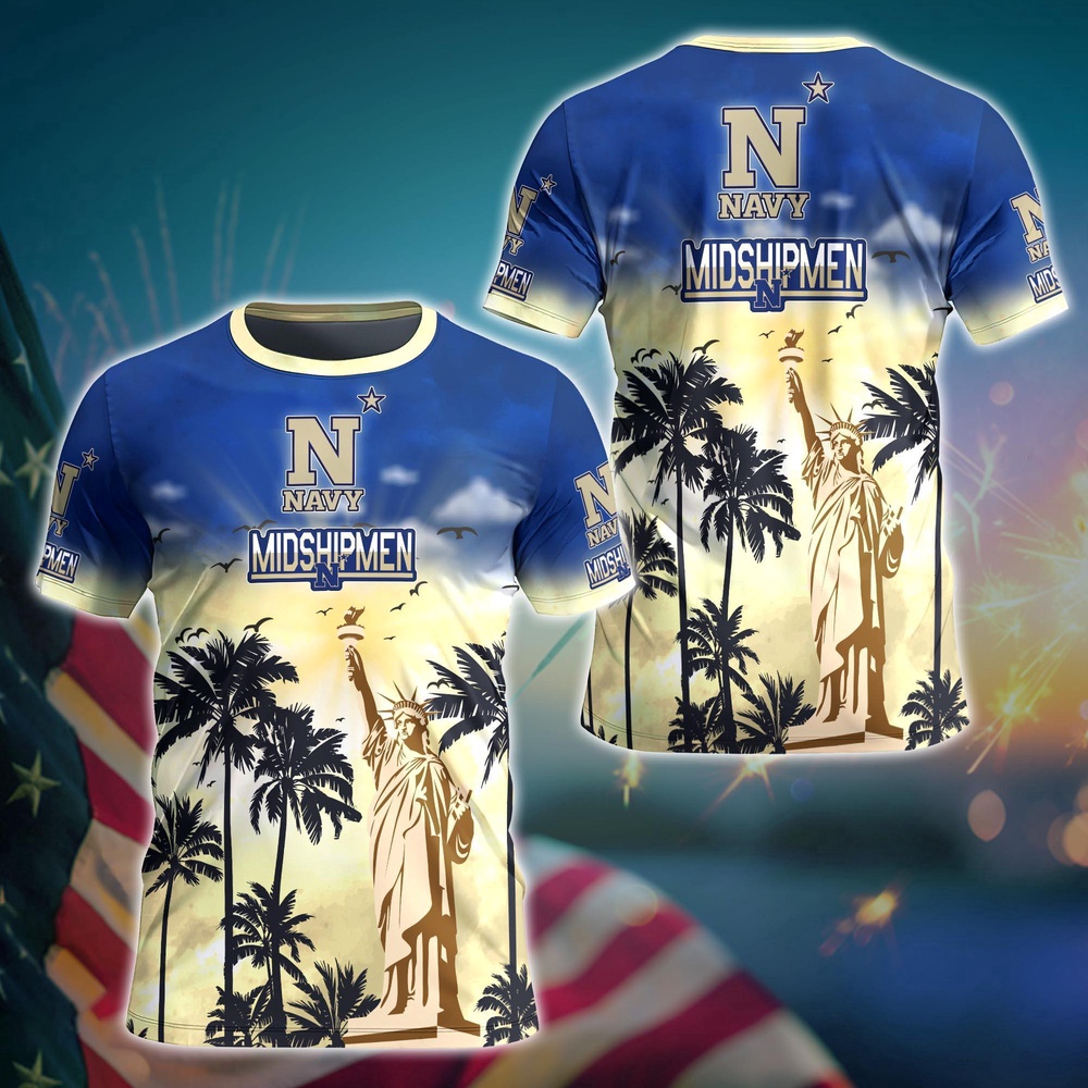 NCAA Navy Midshipmen 3D T-Shirt Fashion Forward For Fans