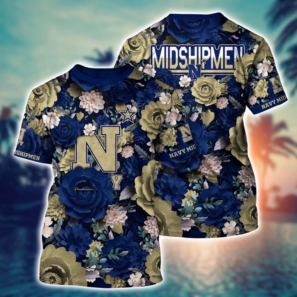 NCAA Navy Midshipmen 3D T-Shirt Sleek Layers Of Bliss For Sports Fans
